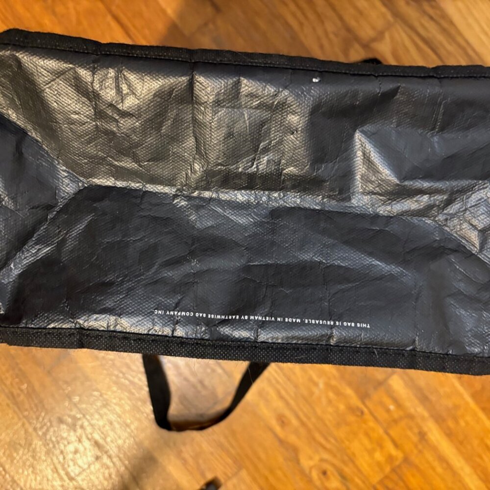 Lululemon Yoga Large Reusable Shopping Gift Bag Tote Black and White - Picture 6 of 6